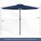 Costway 12 FT Patio Umbrella Outdoor Market Umbrella with Crank Handle 8 Sturdy Ribs Coffee/Beige/Red/Navy/Gray